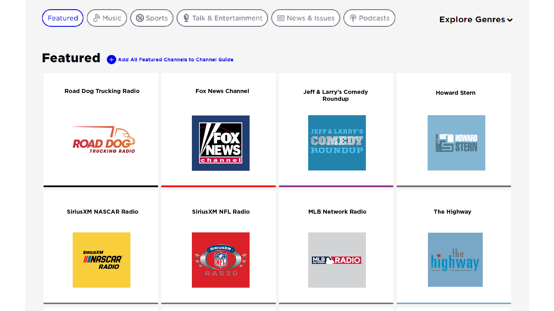 SiriusXM Channel Explorer